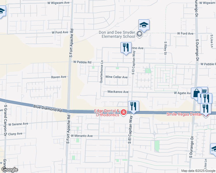 map of restaurants, bars, coffee shops, grocery stores, and more near 9171 Sheffield Garden Avenue in Las Vegas