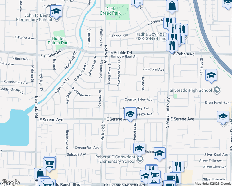 map of restaurants, bars, coffee shops, grocery stores, and more near 908 Hollandsworth Avenue in Las Vegas