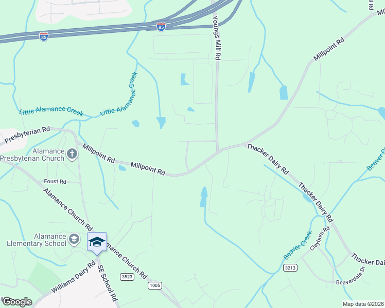 map of restaurants, bars, coffee shops, grocery stores, and more near 1901 Cardinal Crest Road in Greensboro
