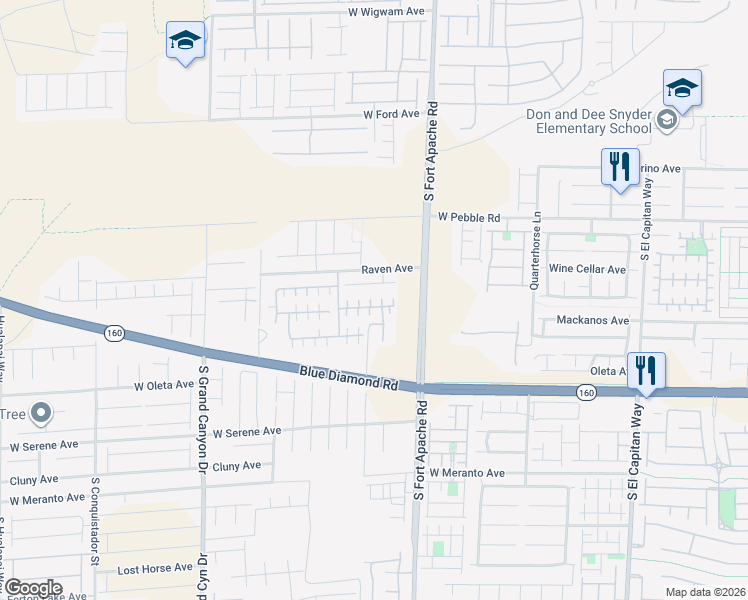 map of restaurants, bars, coffee shops, grocery stores, and more near 9501 Ashlee Ridge Avenue in Las Vegas