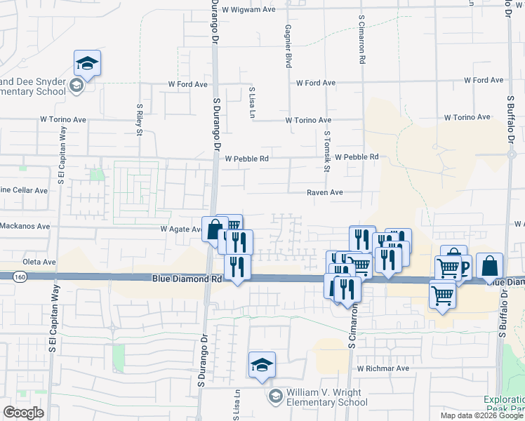map of restaurants, bars, coffee shops, grocery stores, and more near 8468 Balfour Meadows Avenue in Las Vegas
