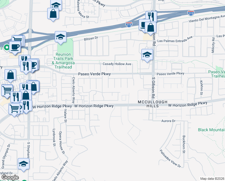 map of restaurants, bars, coffee shops, grocery stores, and more near 1158 Twinkling Meadows Drive in Henderson