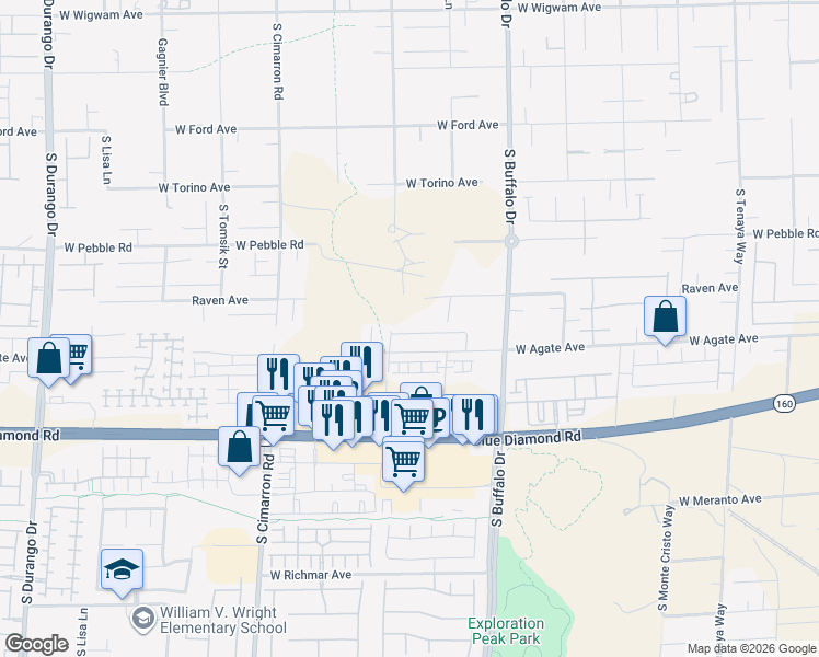 map of restaurants, bars, coffee shops, grocery stores, and more near 7970 Diamond Sky Avenue in Las Vegas