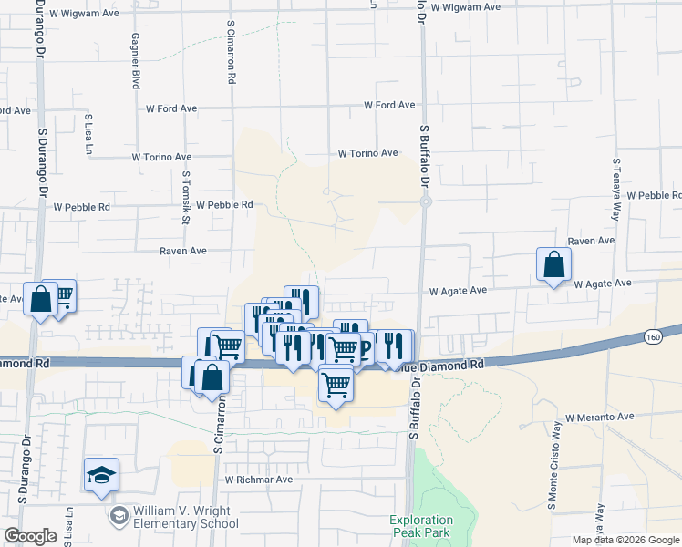 map of restaurants, bars, coffee shops, grocery stores, and more near 7970 Diamond Sky Avenue in Las Vegas