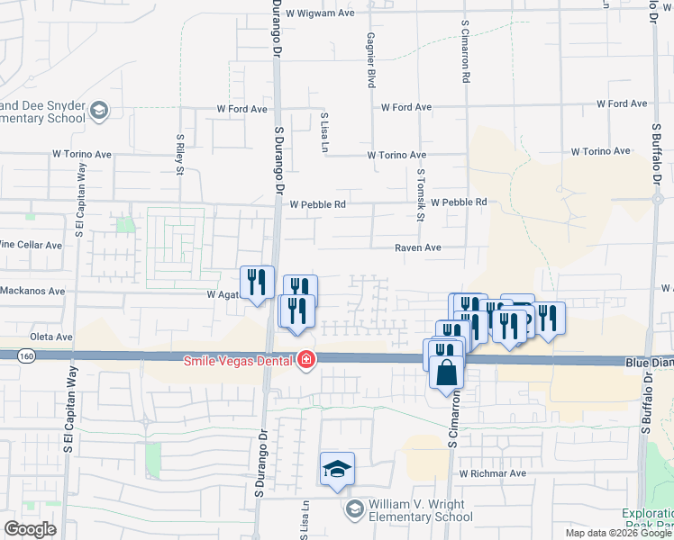 map of restaurants, bars, coffee shops, grocery stores, and more near 8988 Golden Pine Street in Las Vegas