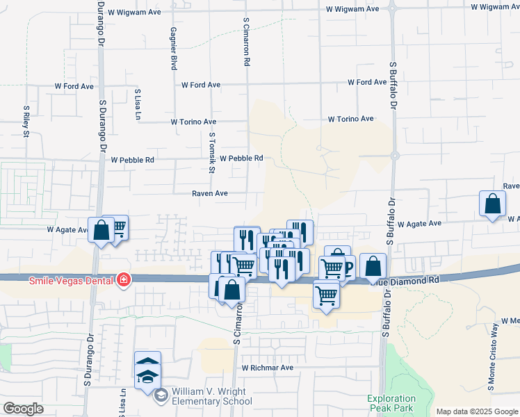 map of restaurants, bars, coffee shops, grocery stores, and more near 9042 Cedar Fort Court in Las Vegas