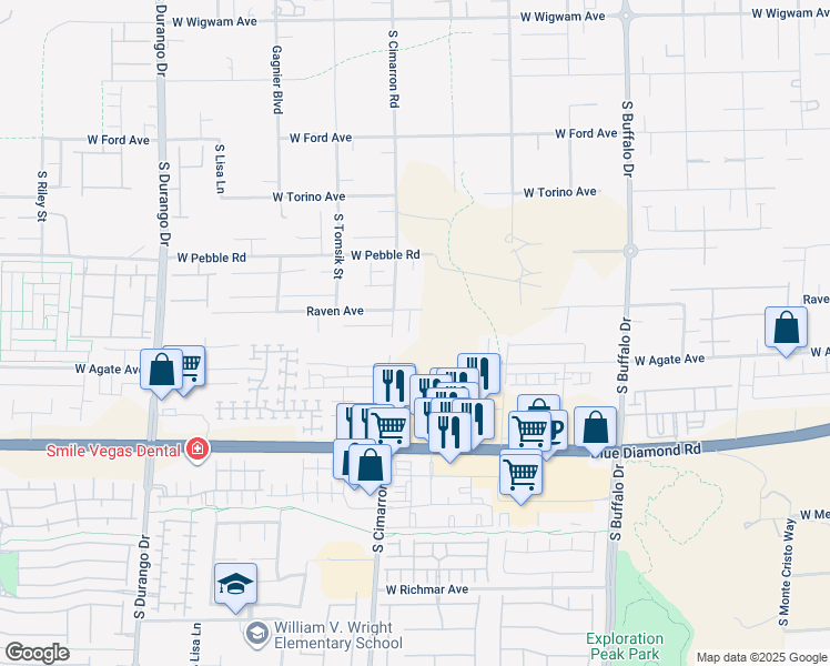 map of restaurants, bars, coffee shops, grocery stores, and more near 9042 Cedar Fort Court in Las Vegas