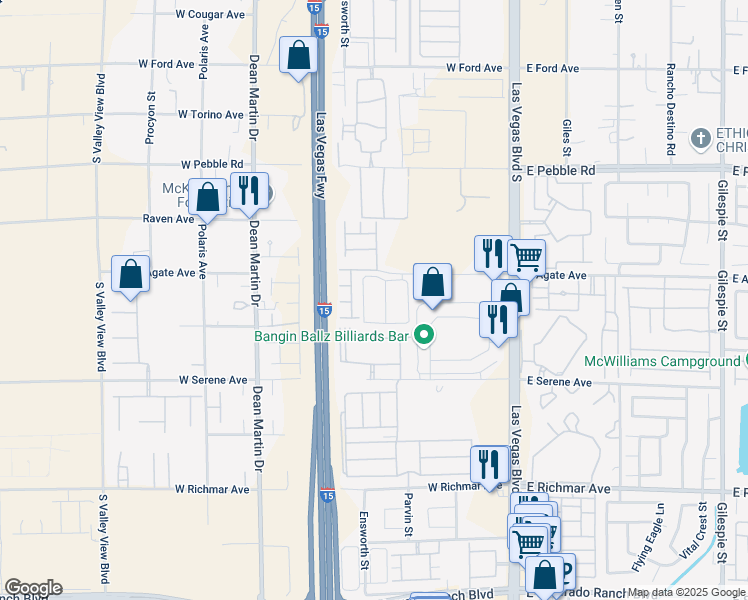map of restaurants, bars, coffee shops, grocery stores, and more near 9136 Hedge Rock Street in Las Vegas