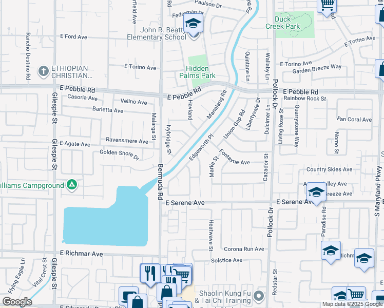 map of restaurants, bars, coffee shops, grocery stores, and more near 9133 Edgeworth Place in Las Vegas