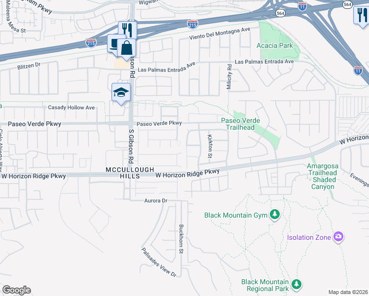 map of restaurants, bars, coffee shops, grocery stores, and more near 145 Strone Street in Henderson