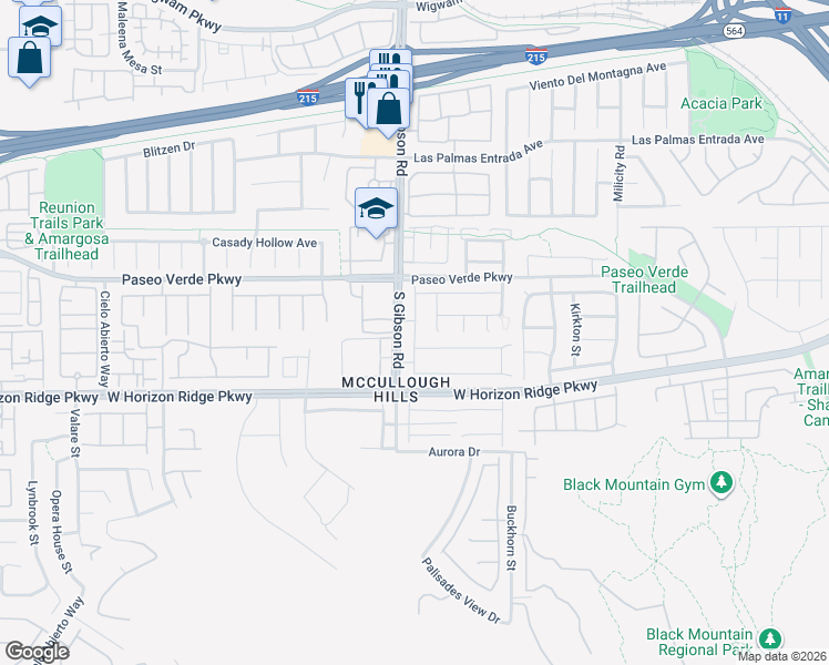 map of restaurants, bars, coffee shops, grocery stores, and more near Piedmont Alps Street in Henderson