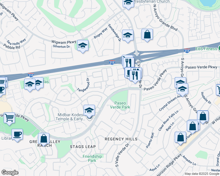 map of restaurants, bars, coffee shops, grocery stores, and more near 1862 Windward Court in Henderson