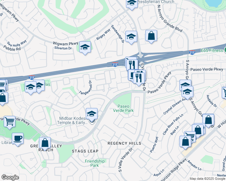 map of restaurants, bars, coffee shops, grocery stores, and more near 1862 Windward Court in Henderson