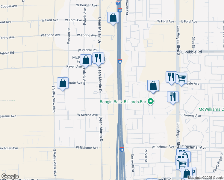 map of restaurants, bars, coffee shops, grocery stores, and more near 3024 River Brook Court in Las Vegas