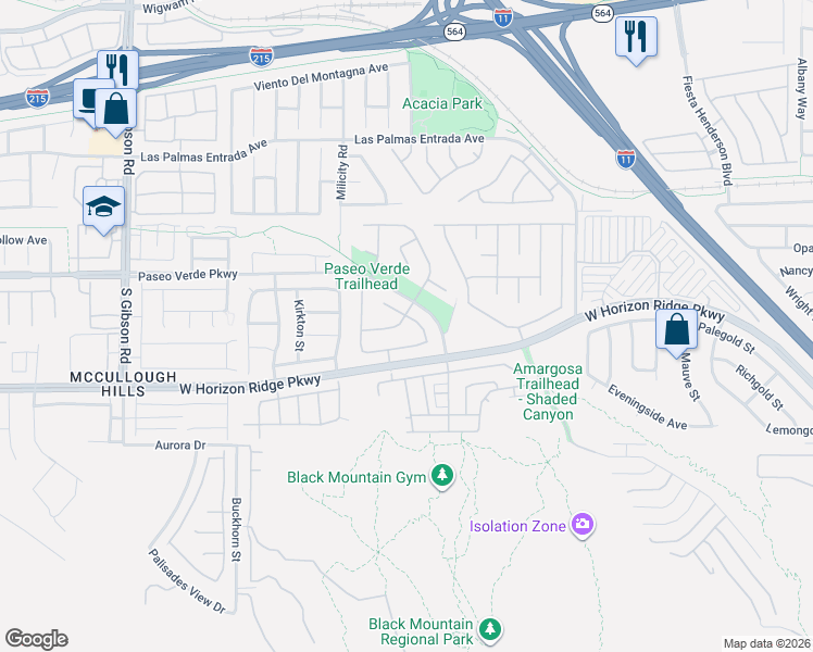 map of restaurants, bars, coffee shops, grocery stores, and more near 709 Pacific Cascades Drive in Henderson