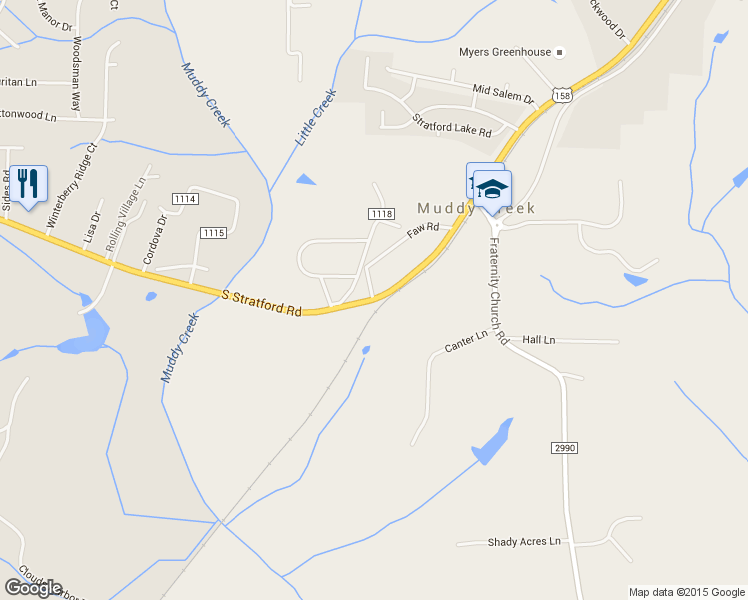 map of restaurants, bars, coffee shops, grocery stores, and more near 2999 South Stratford Road in Winston-Salem