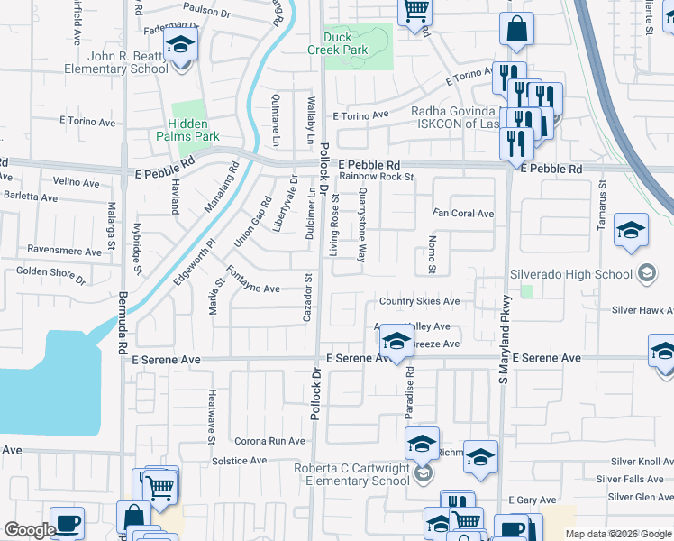 map of restaurants, bars, coffee shops, grocery stores, and more near 836 Hollandsworth Avenue in Las Vegas