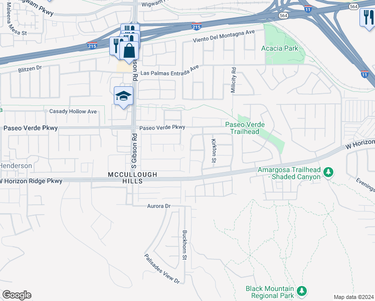map of restaurants, bars, coffee shops, grocery stores, and more near 145 Strone Street in Henderson