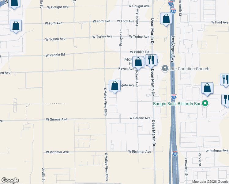 map of restaurants, bars, coffee shops, grocery stores, and more near 3757 Brittany Nicole Court in Las Vegas