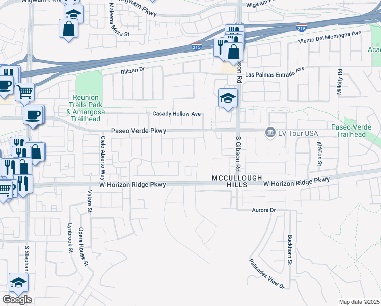 map of restaurants, bars, coffee shops, grocery stores, and more near 183 Red Arches Court in Henderson
