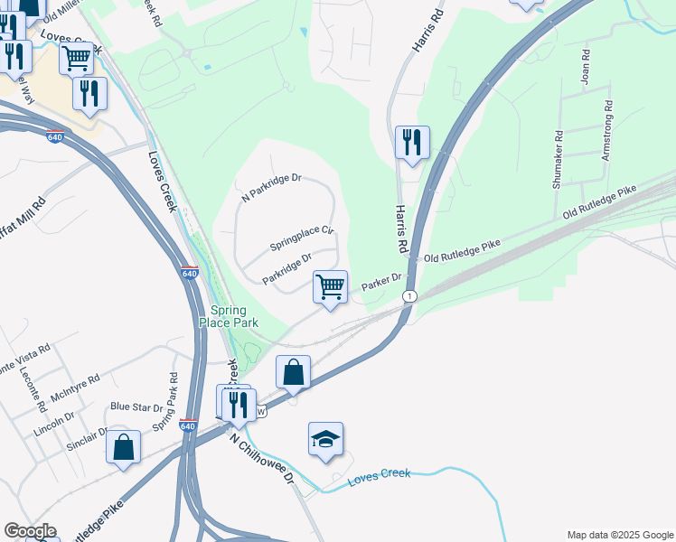 map of restaurants, bars, coffee shops, grocery stores, and more near in Knox County