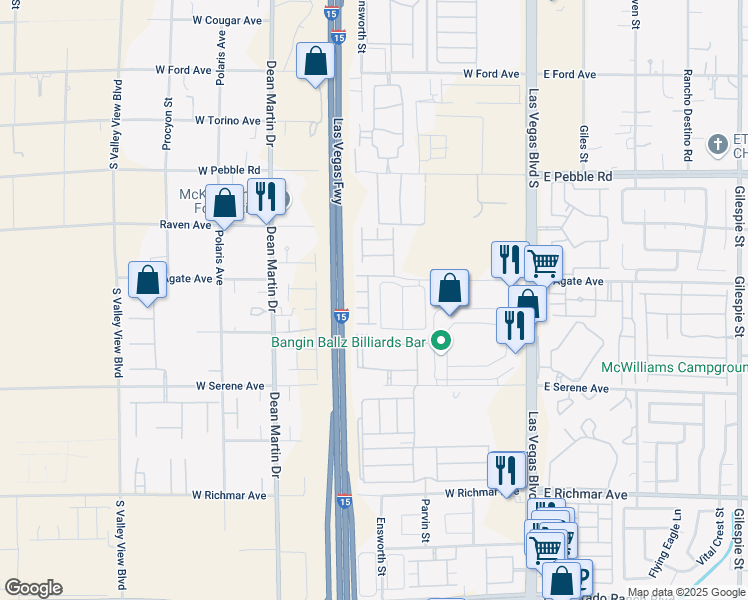 map of restaurants, bars, coffee shops, grocery stores, and more near 9136 Hedge Rock Street in Las Vegas