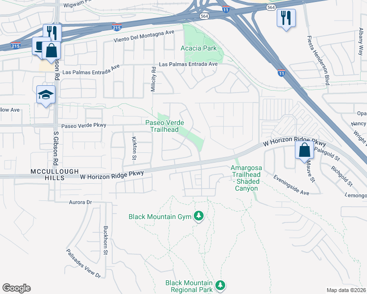 map of restaurants, bars, coffee shops, grocery stores, and more near 709 Pacific Cascades Drive in Henderson