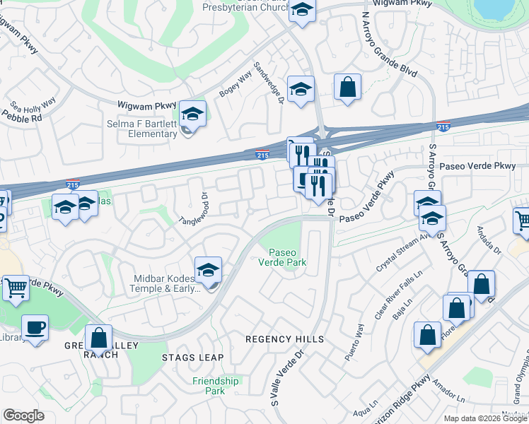map of restaurants, bars, coffee shops, grocery stores, and more near 1858 Windward Court in Henderson