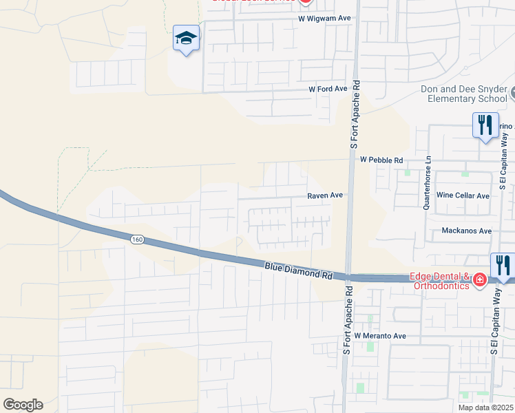 map of restaurants, bars, coffee shops, grocery stores, and more near 9640 Greensburg Avenue in Las Vegas