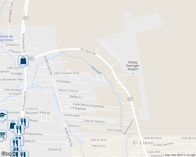 map of restaurants, bars, coffee shops, grocery stores, and more near 1225 Chacoma Court in Española