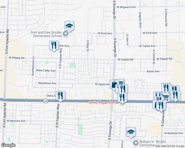 map of restaurants, bars, coffee shops, grocery stores, and more near 9020 Partridge Hill Street in Las Vegas