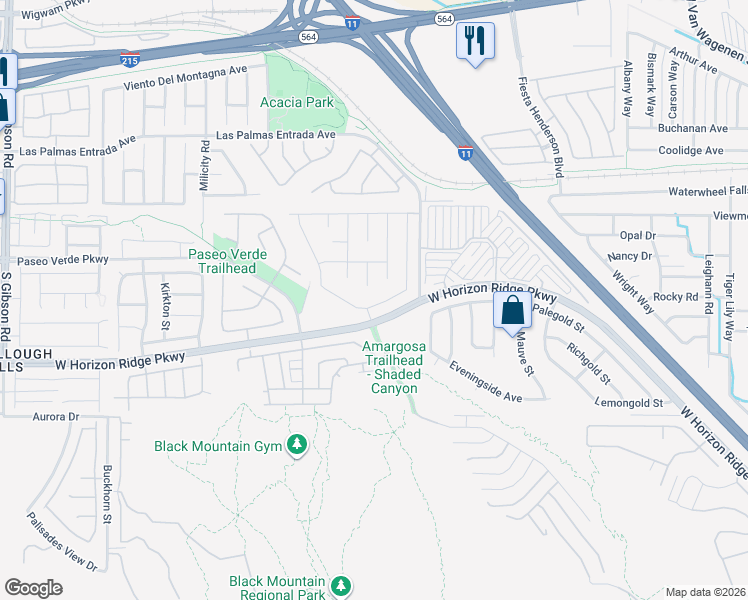 map of restaurants, bars, coffee shops, grocery stores, and more near 618 Backbone Mountain Drive in Henderson