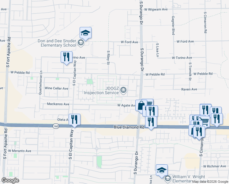 map of restaurants, bars, coffee shops, grocery stores, and more near 9032 Partridge Hill Street in Las Vegas
