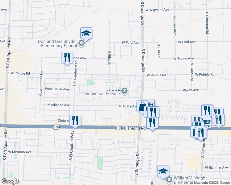 map of restaurants, bars, coffee shops, grocery stores, and more near 9032 Partridge Hill Street in Las Vegas