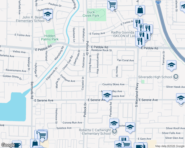 map of restaurants, bars, coffee shops, grocery stores, and more near 851 Worrell Avenue in Las Vegas