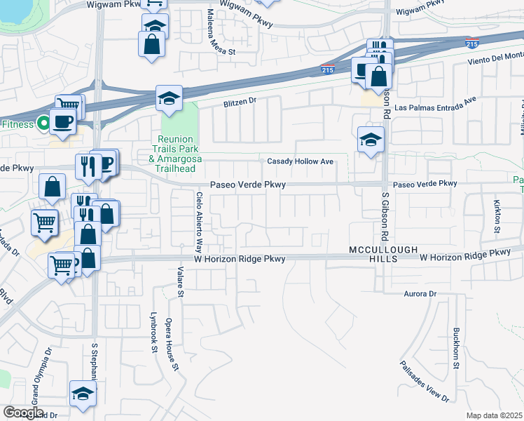 map of restaurants, bars, coffee shops, grocery stores, and more near 177 Rocky Star Street in Henderson