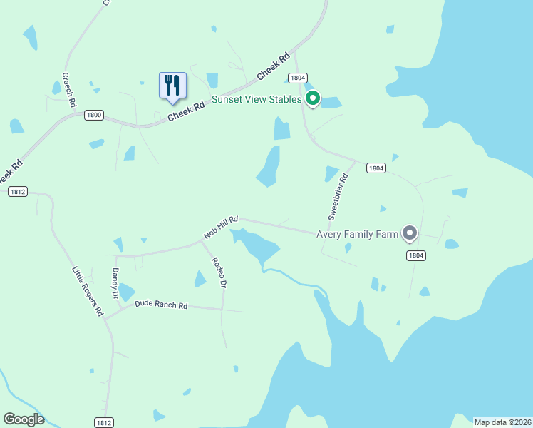 map of restaurants, bars, coffee shops, grocery stores, and more near 5815 Nob Hill Road in Durham