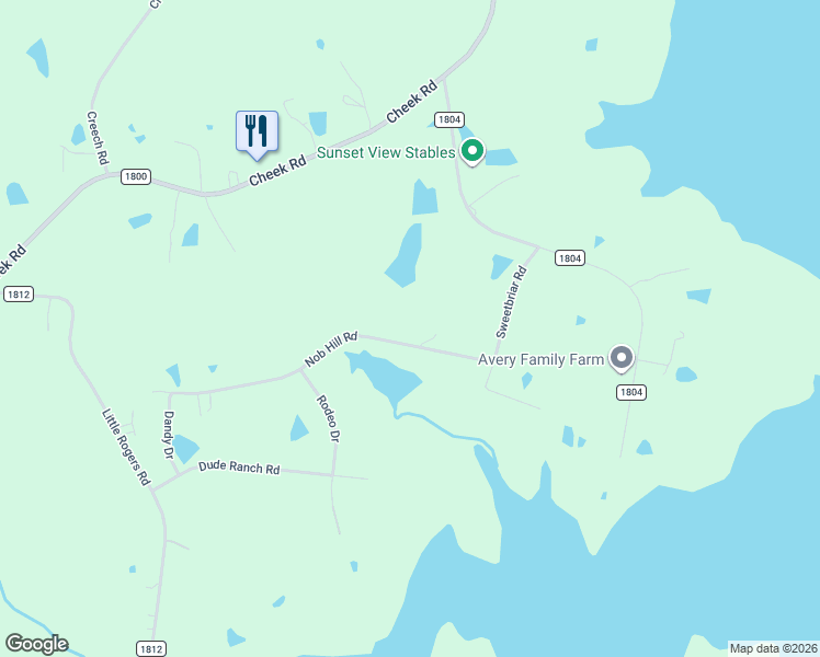 map of restaurants, bars, coffee shops, grocery stores, and more near 5815 Nob Hill Road in Durham