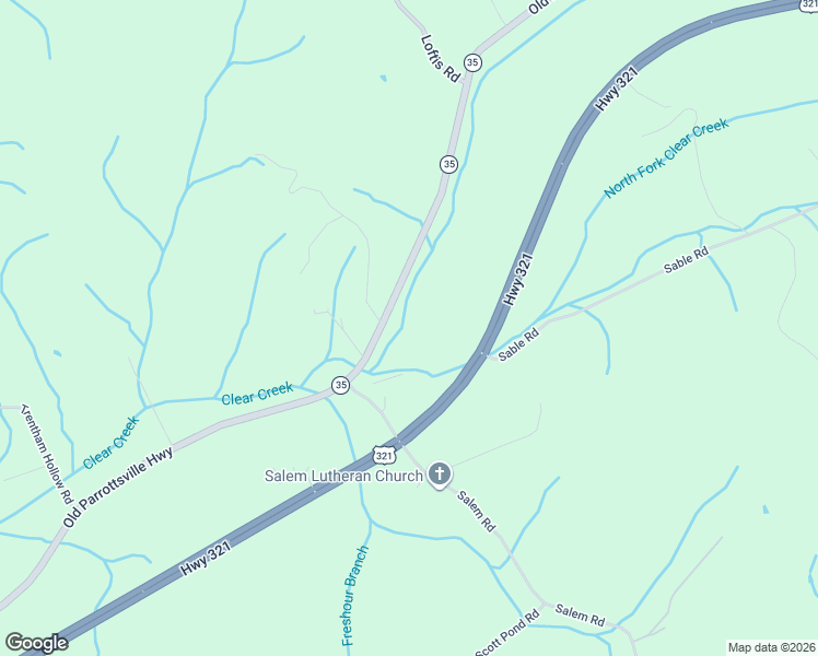 map of restaurants, bars, coffee shops, grocery stores, and more near 2904 Salem Road in Parrottsville