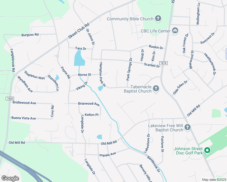 map of restaurants, bars, coffee shops, grocery stores, and more near 1164 Hampton Park Drive in High Point