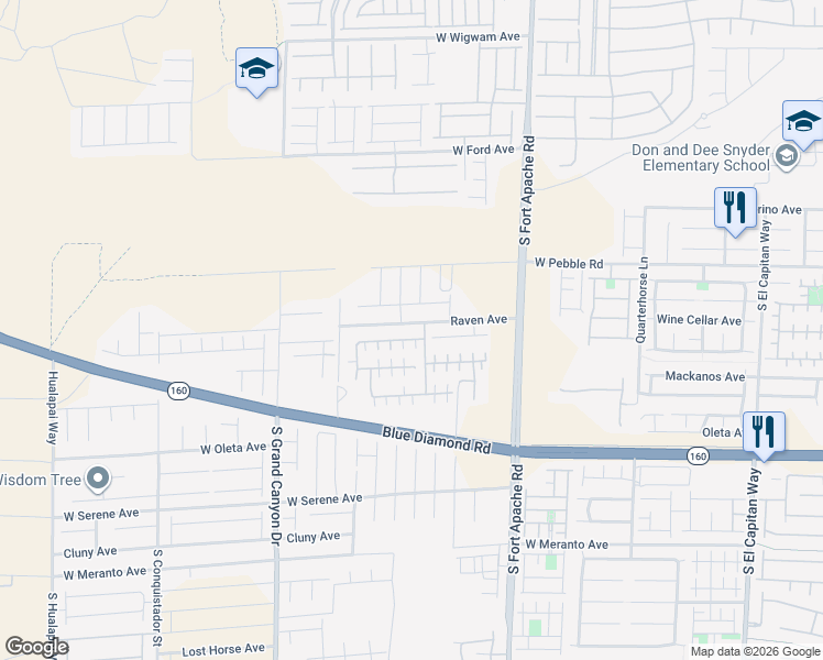 map of restaurants, bars, coffee shops, grocery stores, and more near 9571 Raven Avenue in Las Vegas