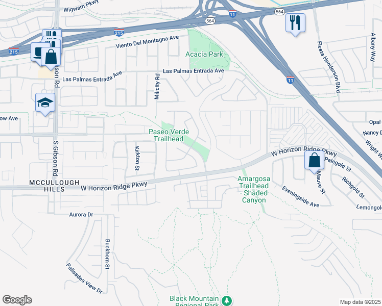 map of restaurants, bars, coffee shops, grocery stores, and more near 184 Mount Earl Avenue in Henderson