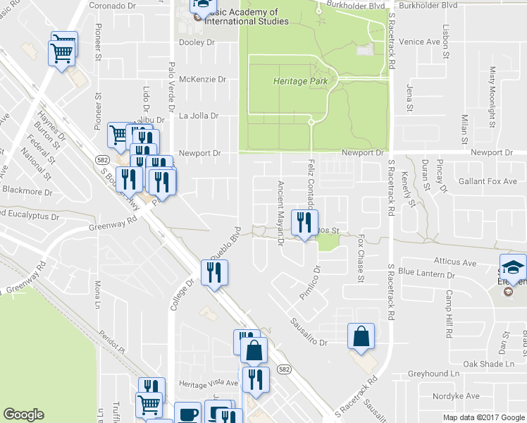 map of restaurants, bars, coffee shops, grocery stores, and more near 536 Viva Serenade Way in Henderson