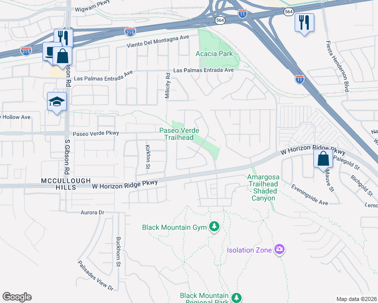 map of restaurants, bars, coffee shops, grocery stores, and more near 709 Pacific Cascades Drive in Henderson