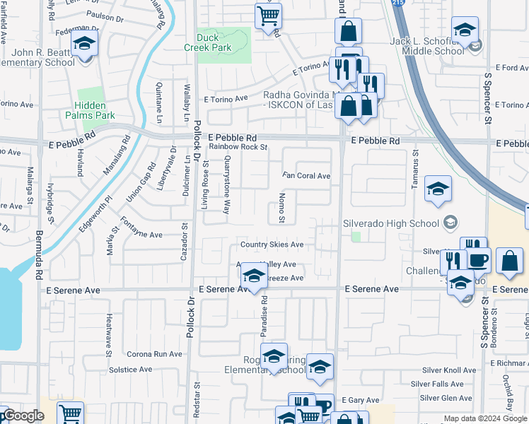 map of restaurants, bars, coffee shops, grocery stores, and more near 9115 Tapani Street in Las Vegas