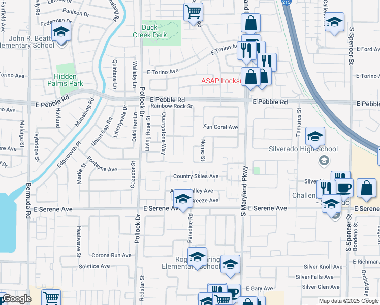 map of restaurants, bars, coffee shops, grocery stores, and more near 9115 Tapani Street in Las Vegas