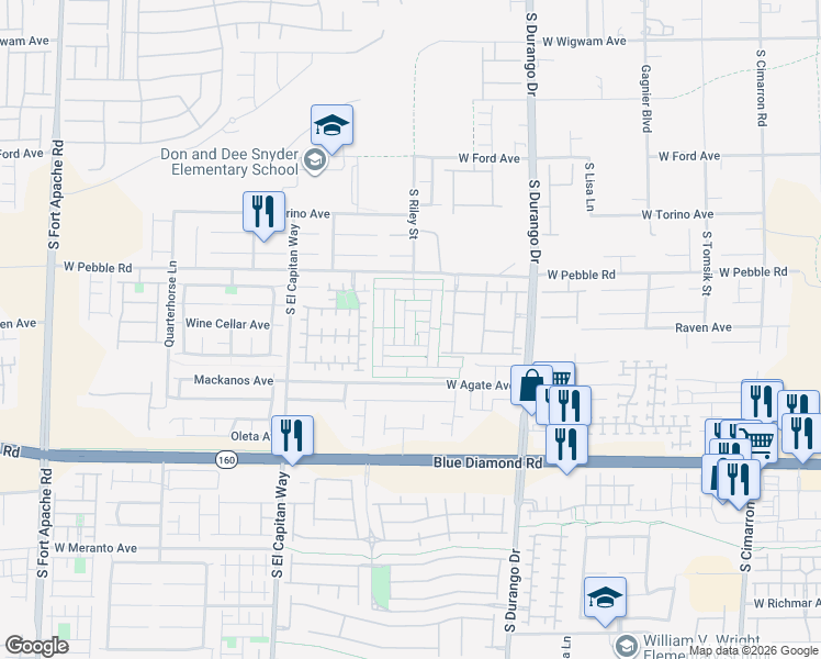 map of restaurants, bars, coffee shops, grocery stores, and more near 9006 Ellenbrook Street in Las Vegas