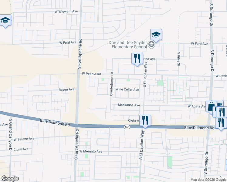 map of restaurants, bars, coffee shops, grocery stores, and more near 9053 Semillon Street in Las Vegas