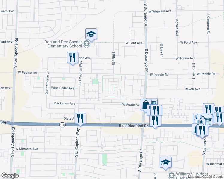 map of restaurants, bars, coffee shops, grocery stores, and more near 9006 Ellenbrook Street in Las Vegas