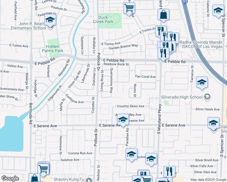 map of restaurants, bars, coffee shops, grocery stores, and more near 908 Hollandsworth Avenue in Las Vegas